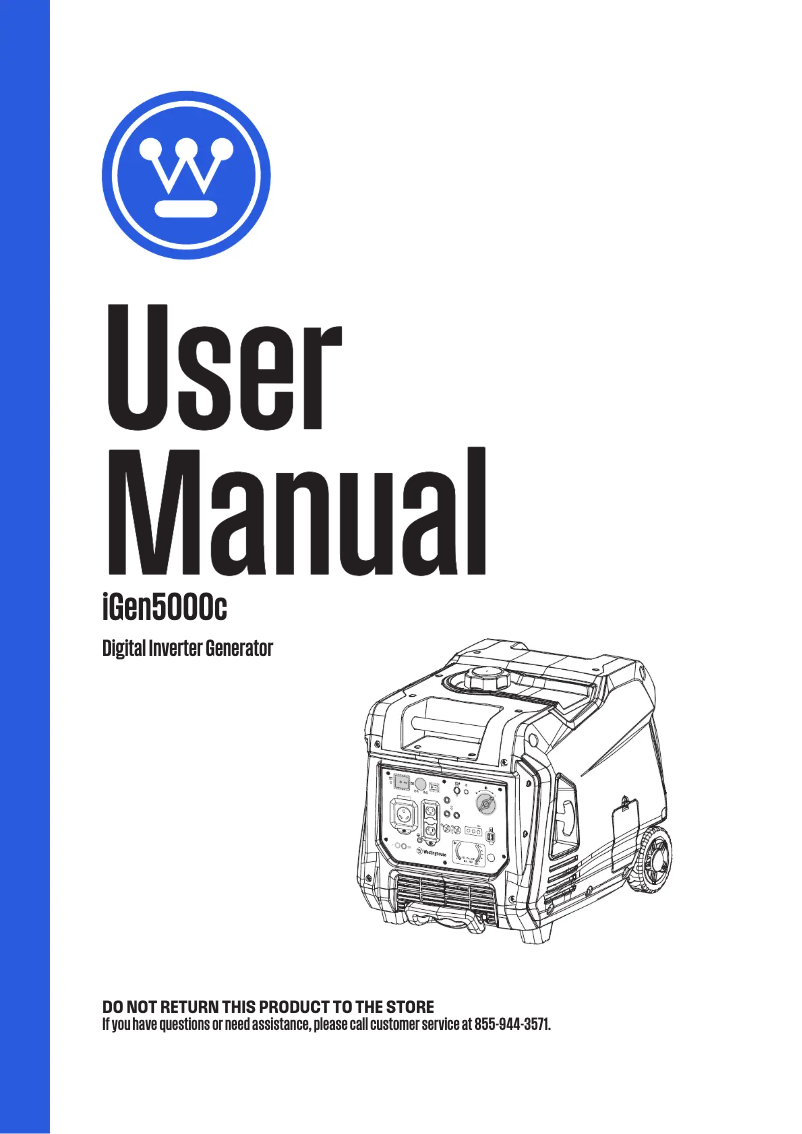 Page 1 de la notice Manuel utilisateur Westinghouse iGen5000c