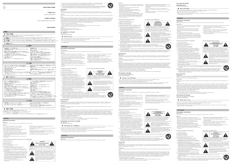 Image de la première page du manuel de l'appareil ATDM-1012DAN