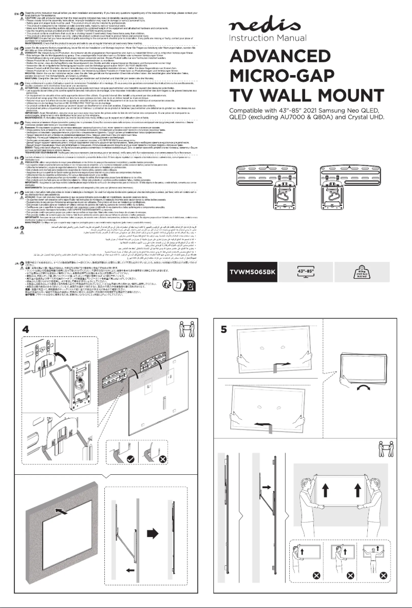 Page 1 de la notice Manuel utilisateur Nedis TVWM5065BK