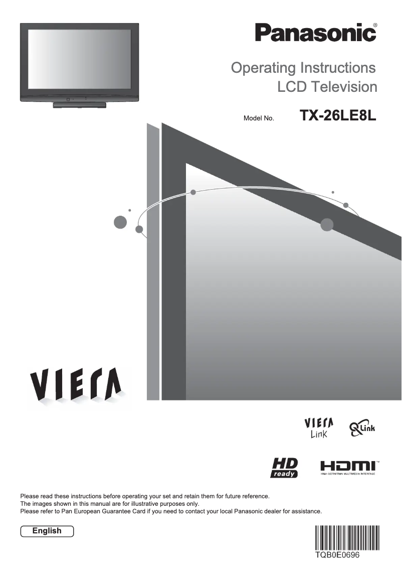 Image de la première page du manuel de l'appareil Viera TX-26LE8L