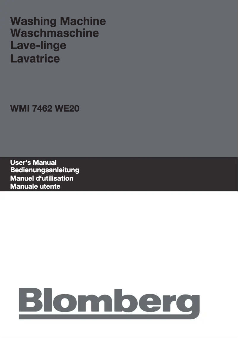 Page n°1 - Manuel utilisateur Blomberg WMI 7462 WE20
