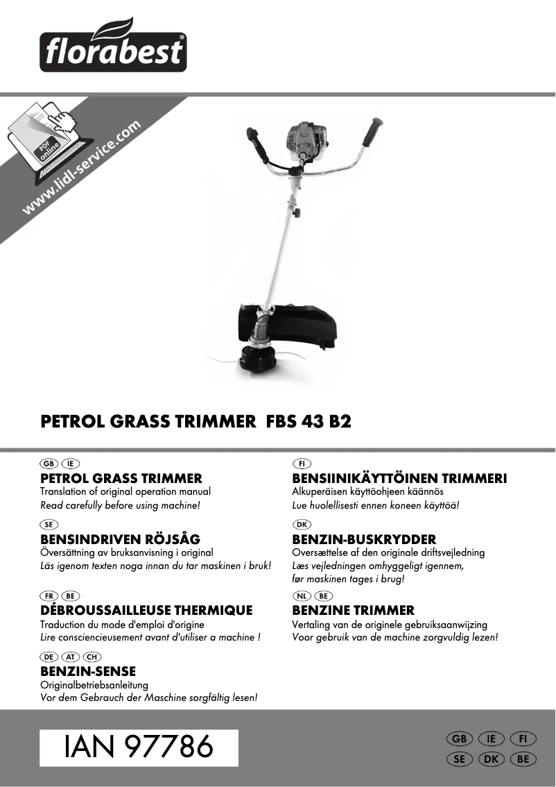 Page 1 de la notice Manuel utilisateur Florabest FBS 43 B2