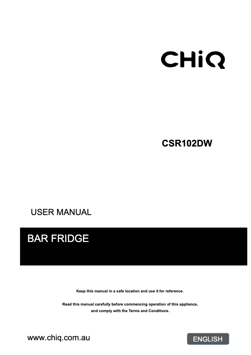 Page 1 de la notice Manuel utilisateur CHiQ CSR102DW