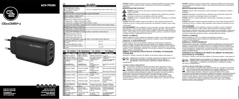 Page 1 de la notice Manuel utilisateur GoGen ACHPD365