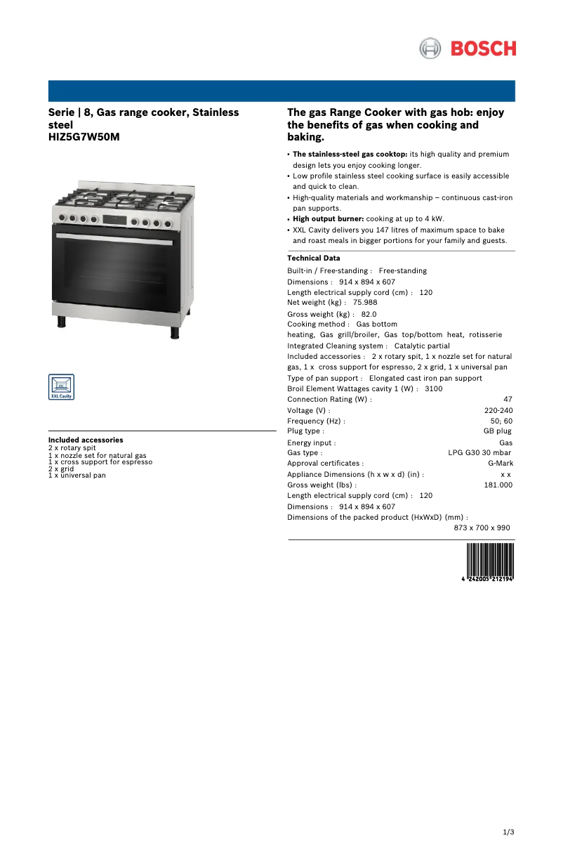 Imagen de la primera página del manual del dispositivo HIZ5G7W50M