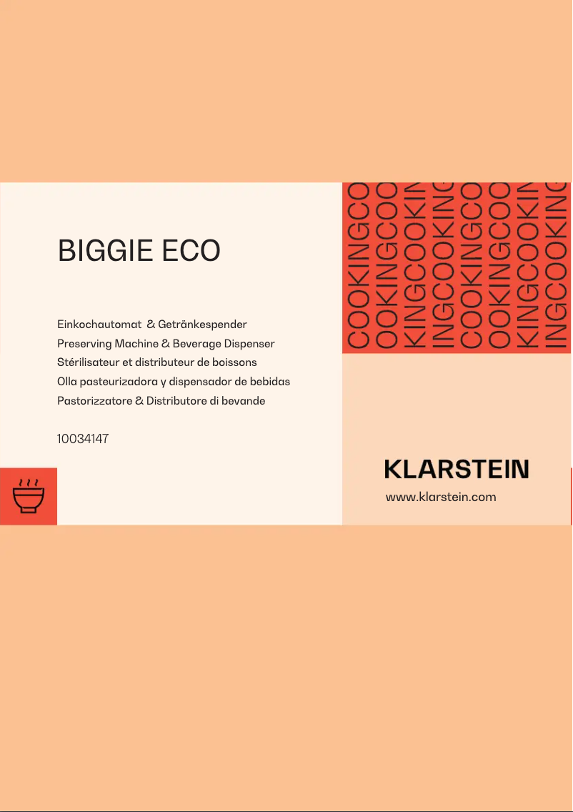 Page 1 de la notice Manuel utilisateur Klarstein Biggie Eco