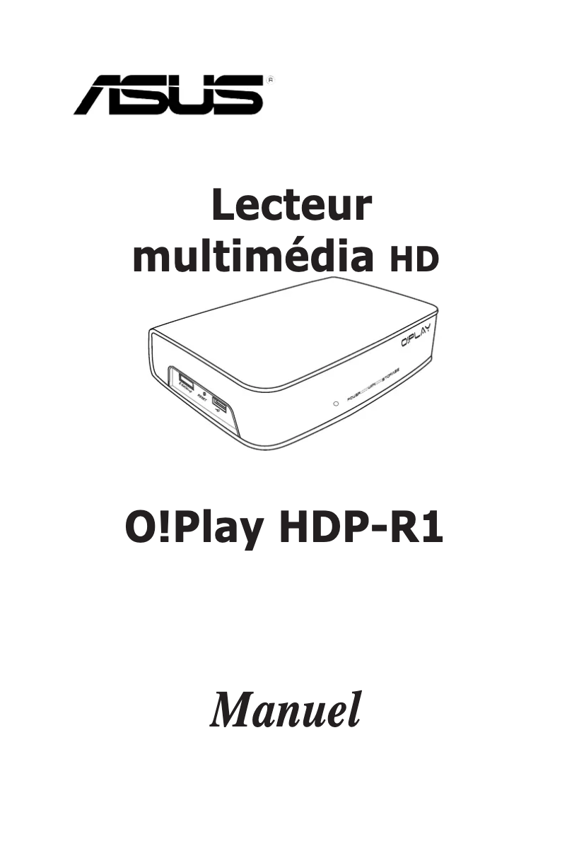 Page n°1 - Manuel utilisateur Asus O!Play HDP-R1