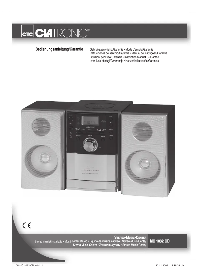 Image de la première page du manuel de l'appareil MC 1032