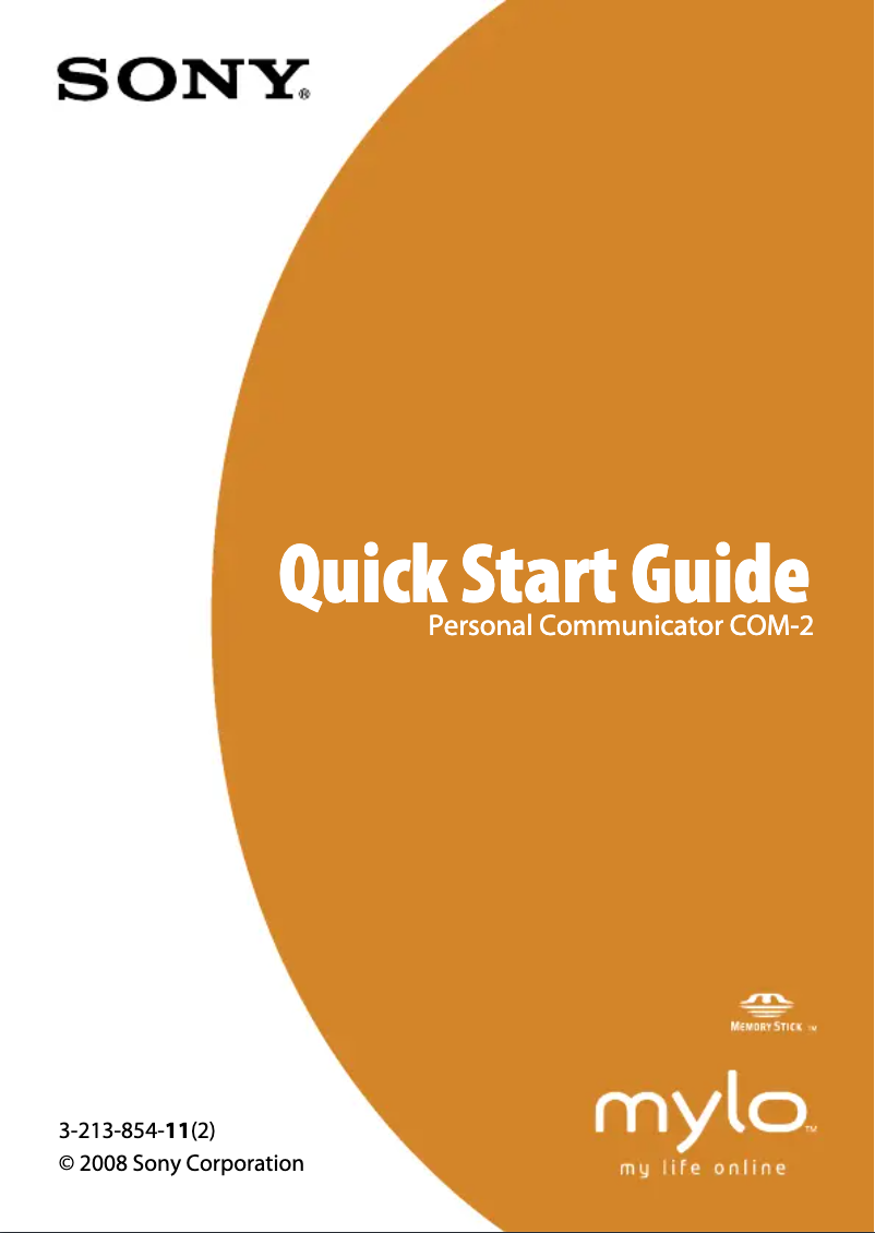 Page n°1 - Guide d'installation Sony Mylo COM-2