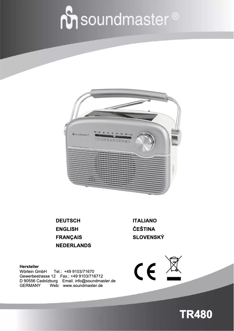 Image de la première page du manuel de l'appareil TR480