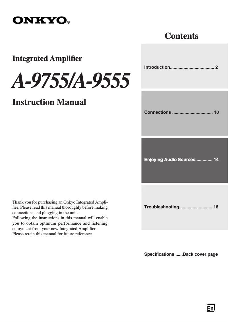 Image de la première page du manuel de l'appareil A-9555