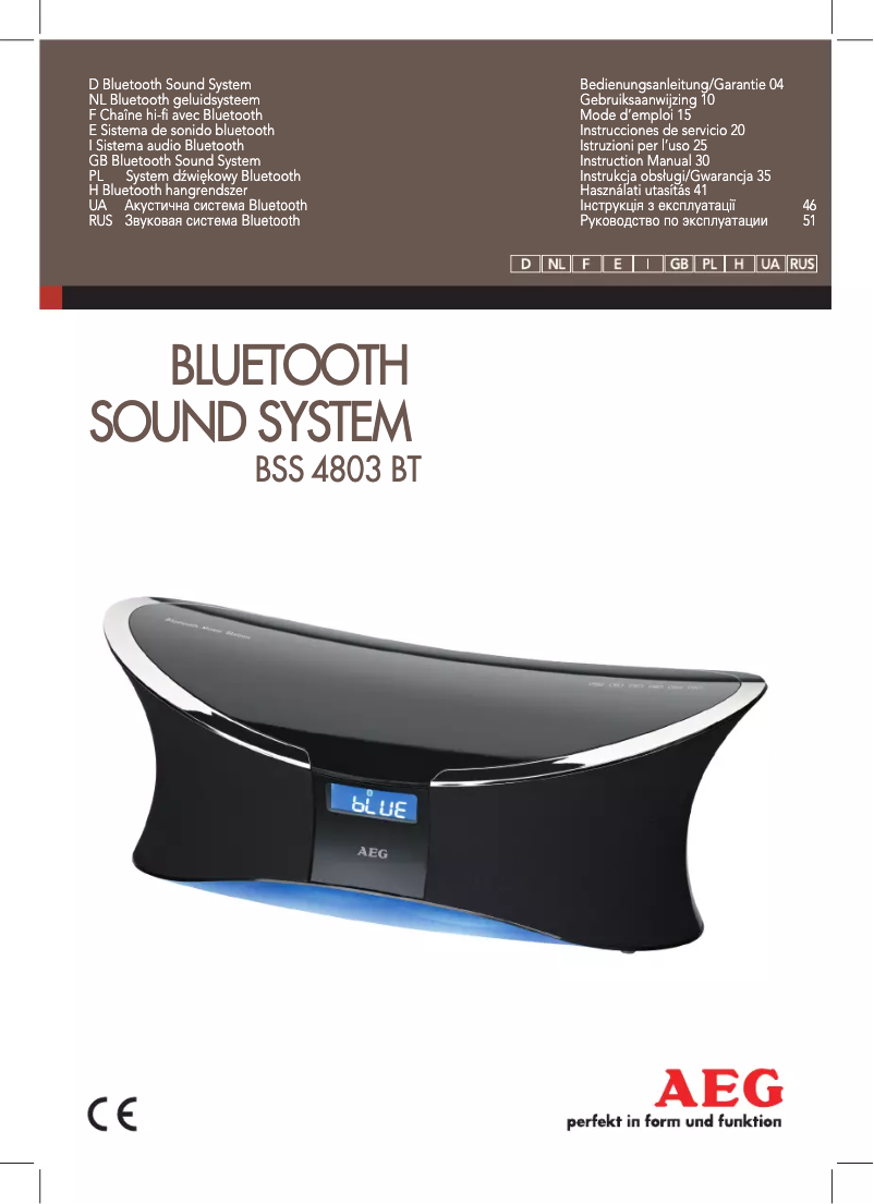 Page 1 de la notice Manuel utilisateur AEG BSS 4803