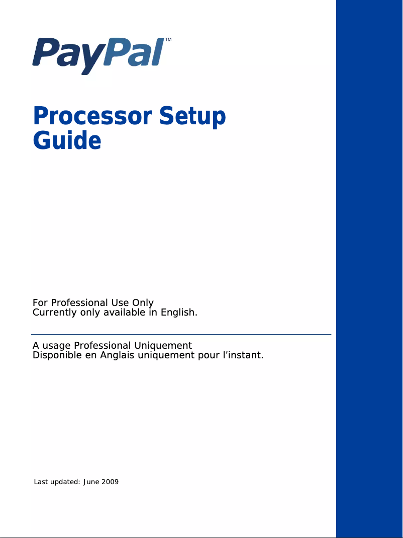 Image de la première page du manuel de l'appareil Processor (2009)