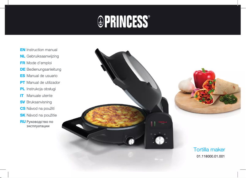 Page 1 de la notice Manuel utilisateur Princess Tortilla Chef 118000