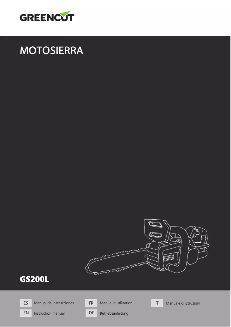 Page 1 de la notice Manuel utilisateur Greencut GS200L