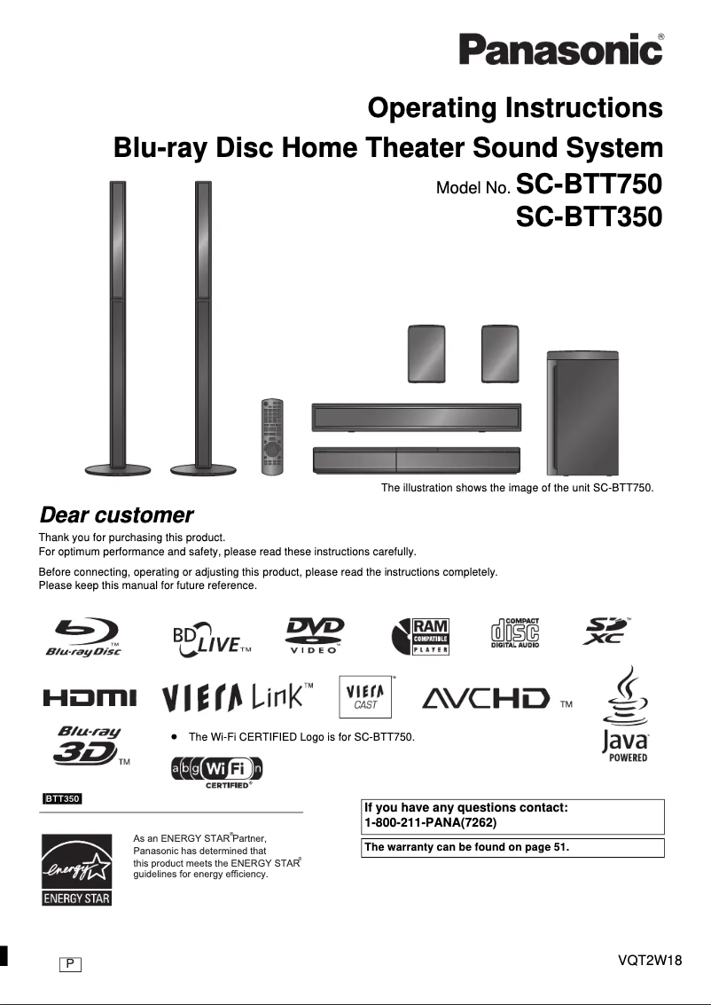 Imagen de la primera página del manual del dispositivo SC-BTT750