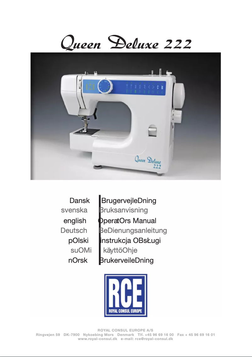 Image de la première page du manuel de l'appareil Queen Deluxe 222
