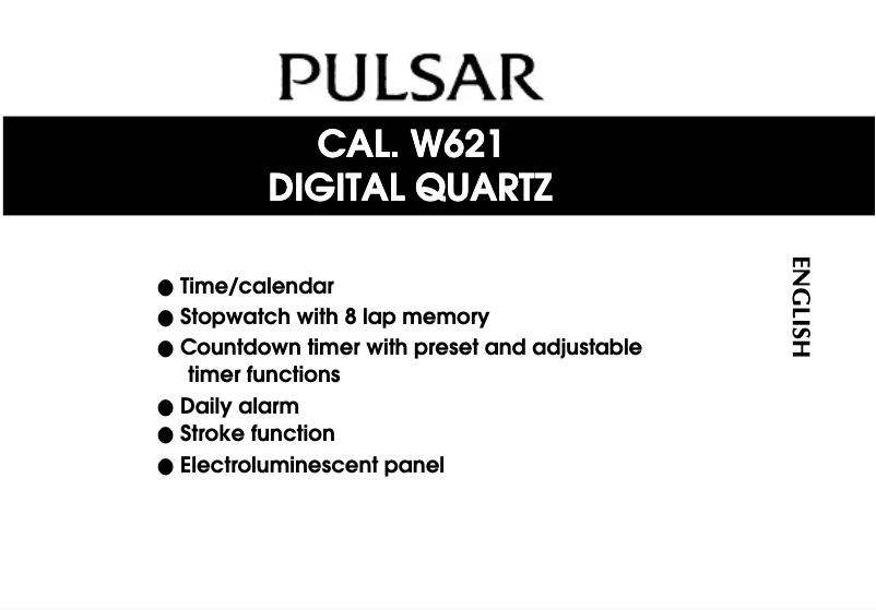 Page n°1 - Manuel utilisateur Pulsar W621