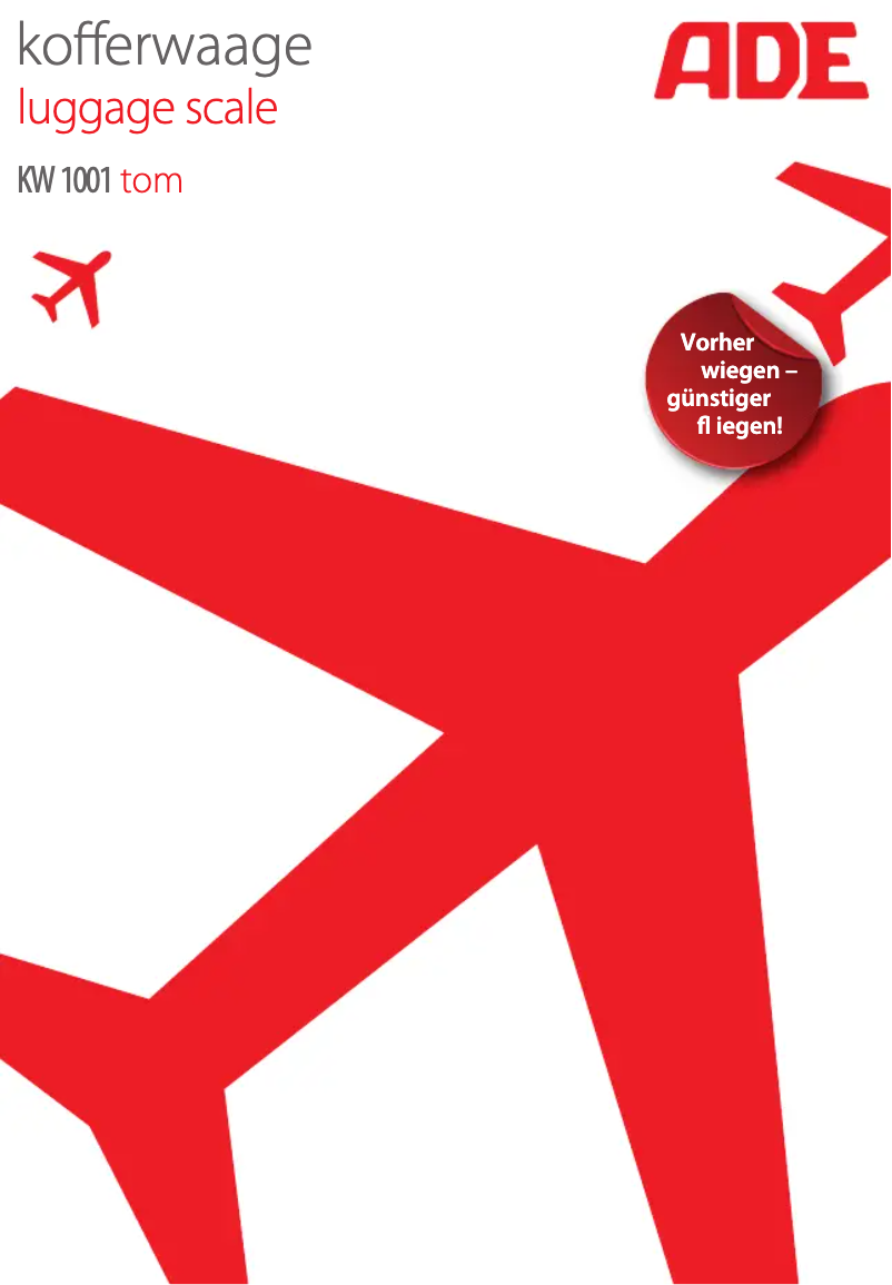 Page 1 de la notice Manuel utilisateur ADE Tom KW 1001