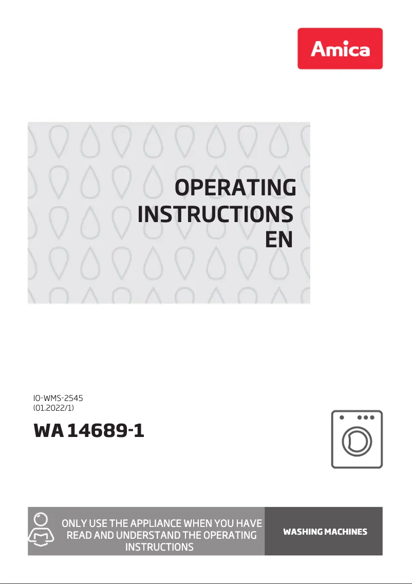 Page 1 of the manual User Manual Amica WA 14689-1