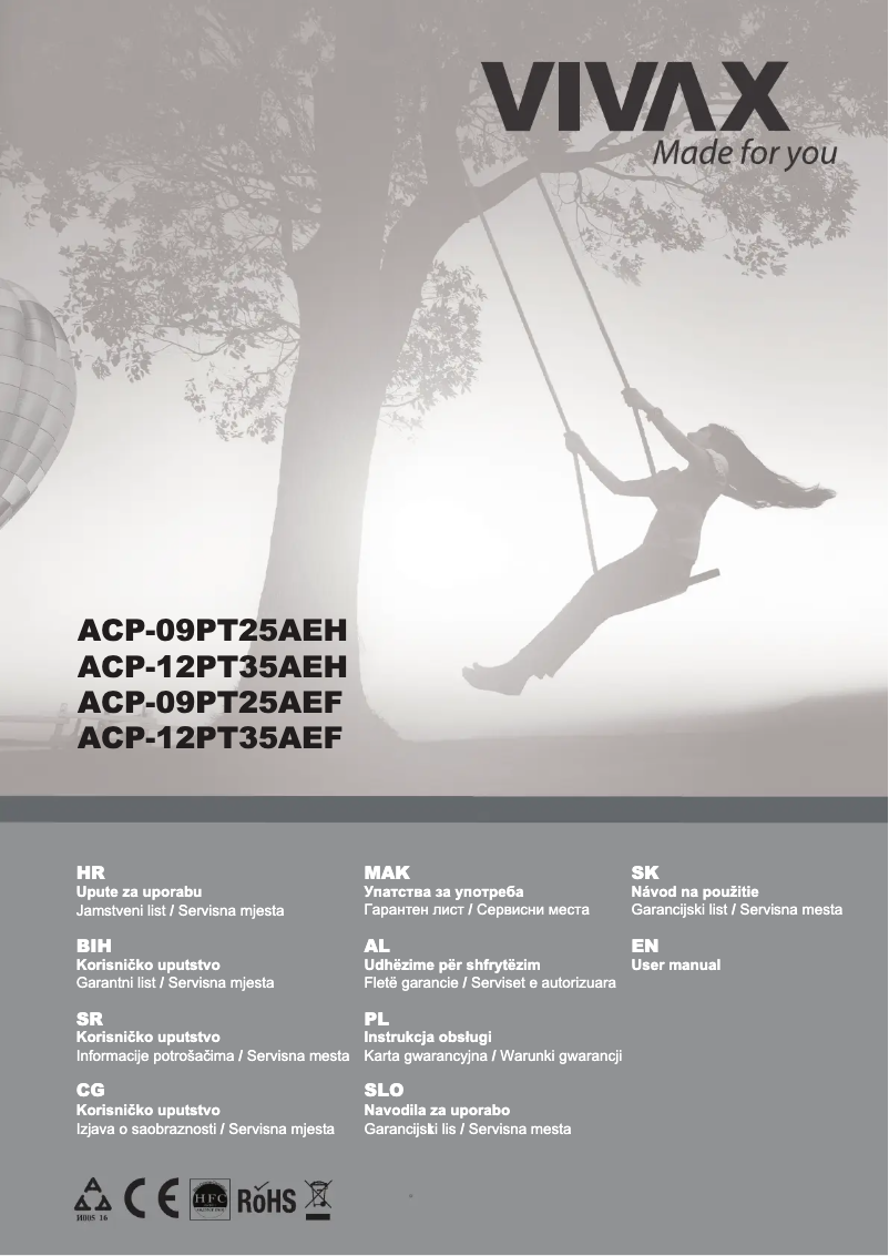 Page n°1 - Manuel utilisateur Vivax ACP-09CH25AEF