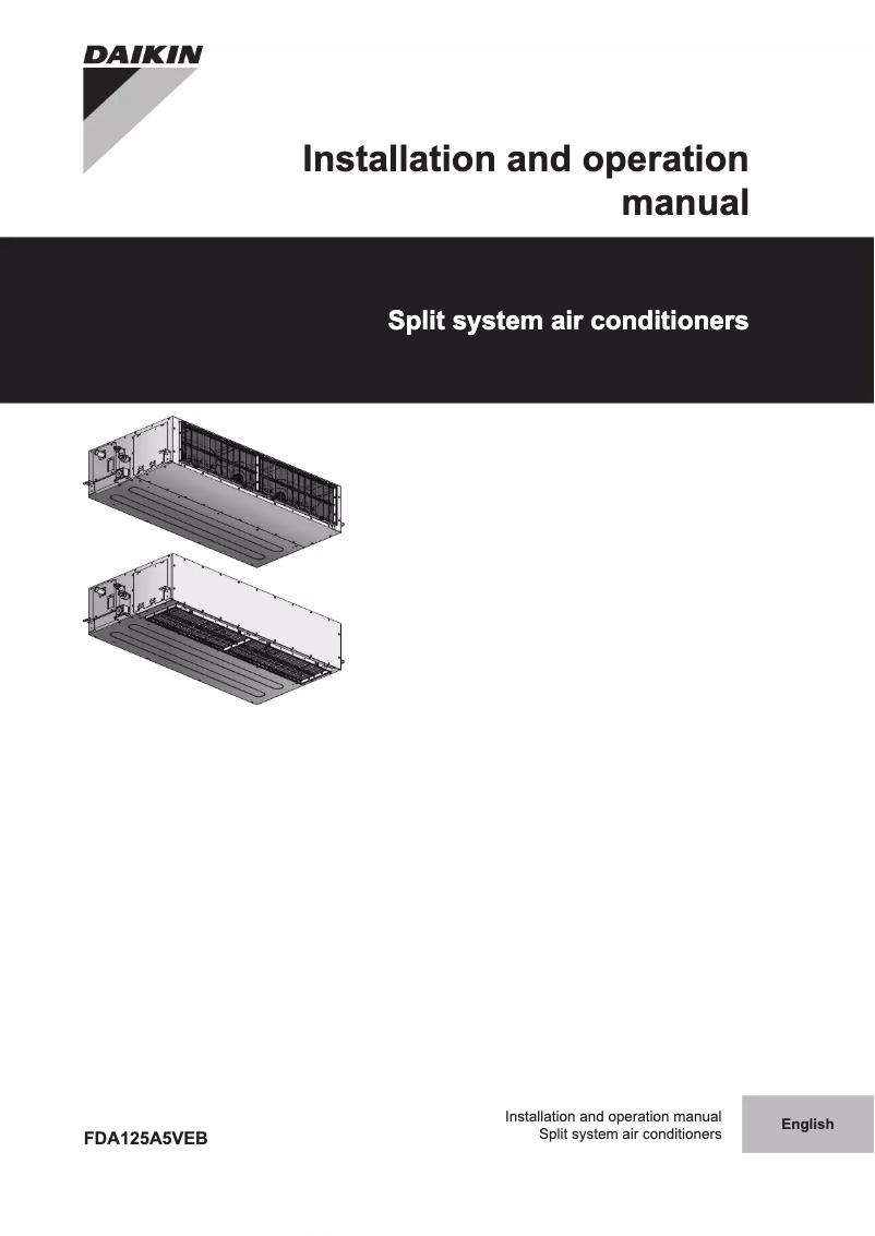 Page 1 de la notice Manuel utilisateur Daikin FDA200AXVEB