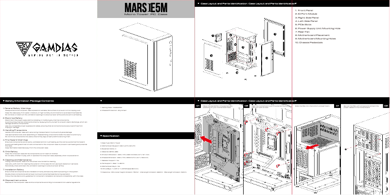 Page 1 de la notice Manuel utilisateur Gamdias Mars E5M
