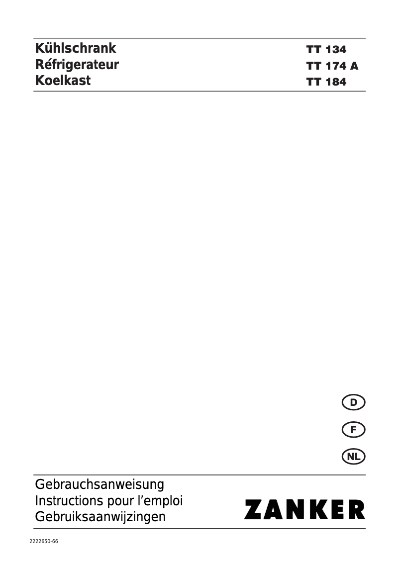 Page 1 de la notice Manuel utilisateur Zanker TT 134