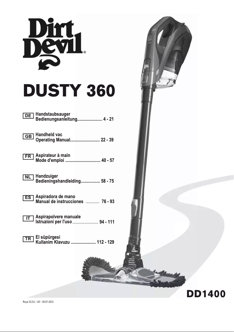 Page n°1 - Manuel utilisateur Dirt Devil DUSTY 360