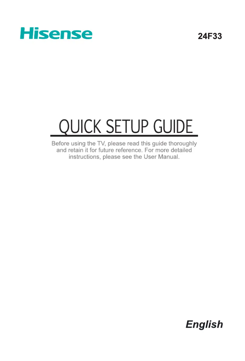 Page 1 de la notice Manuel utilisateur Hisense 24F33