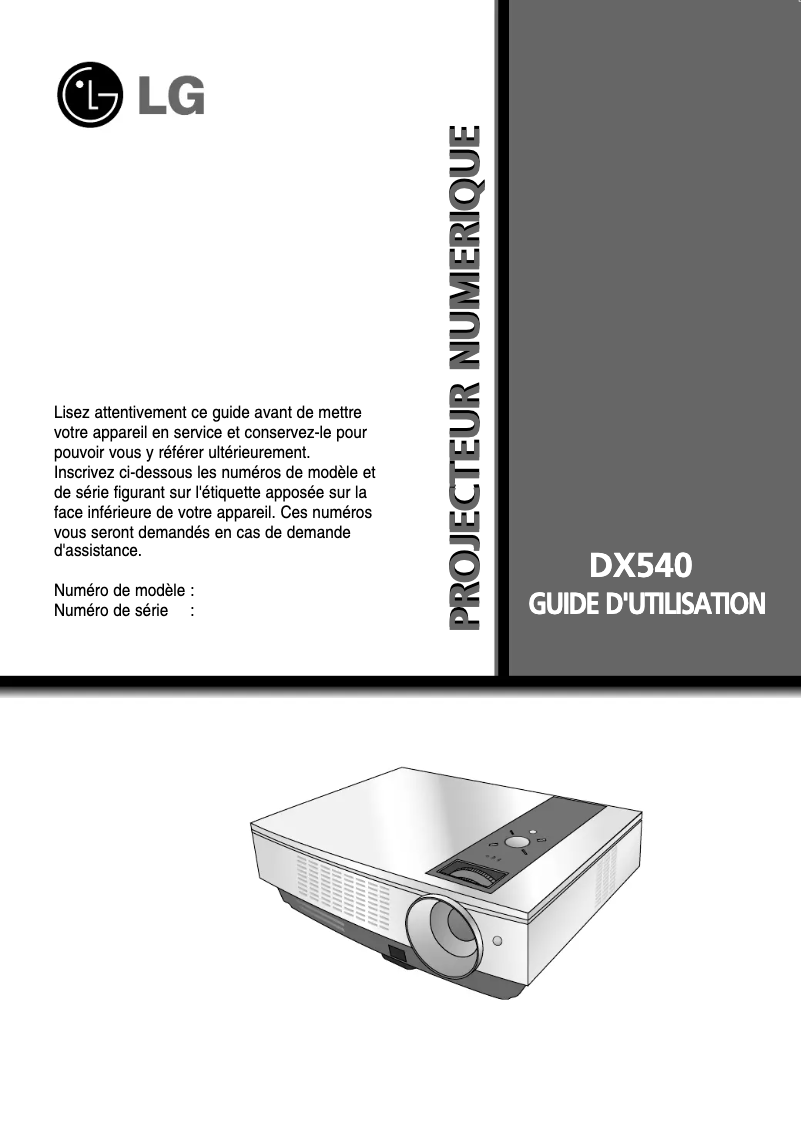 Image de la première page du manuel de l'appareil DX540
