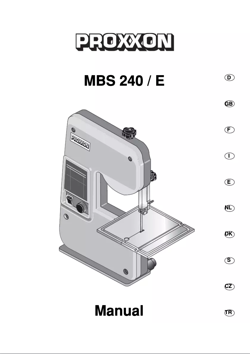 Page 1 de la notice Manuel utilisateur Proxxon MBS 240/E