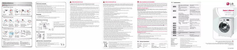 Page 1 de la notice Manuel utilisateur LG WD-CD1014S