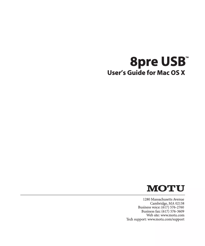 Image de la première page du manuel de l'appareil 8Pre USB