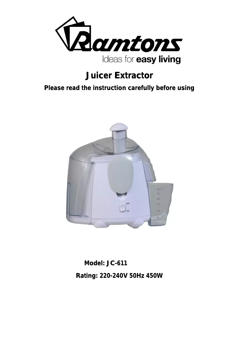 Page 1 de la notice Manuel utilisateur Ramtons RM/219