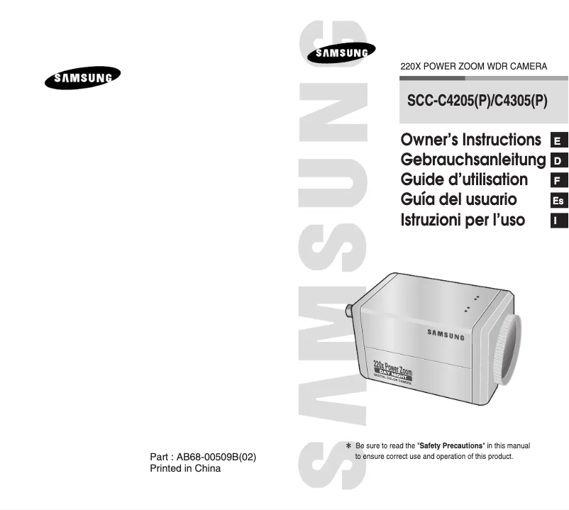 Page 1 de la notice Manuel utilisateur Samsung SCC-C4205P