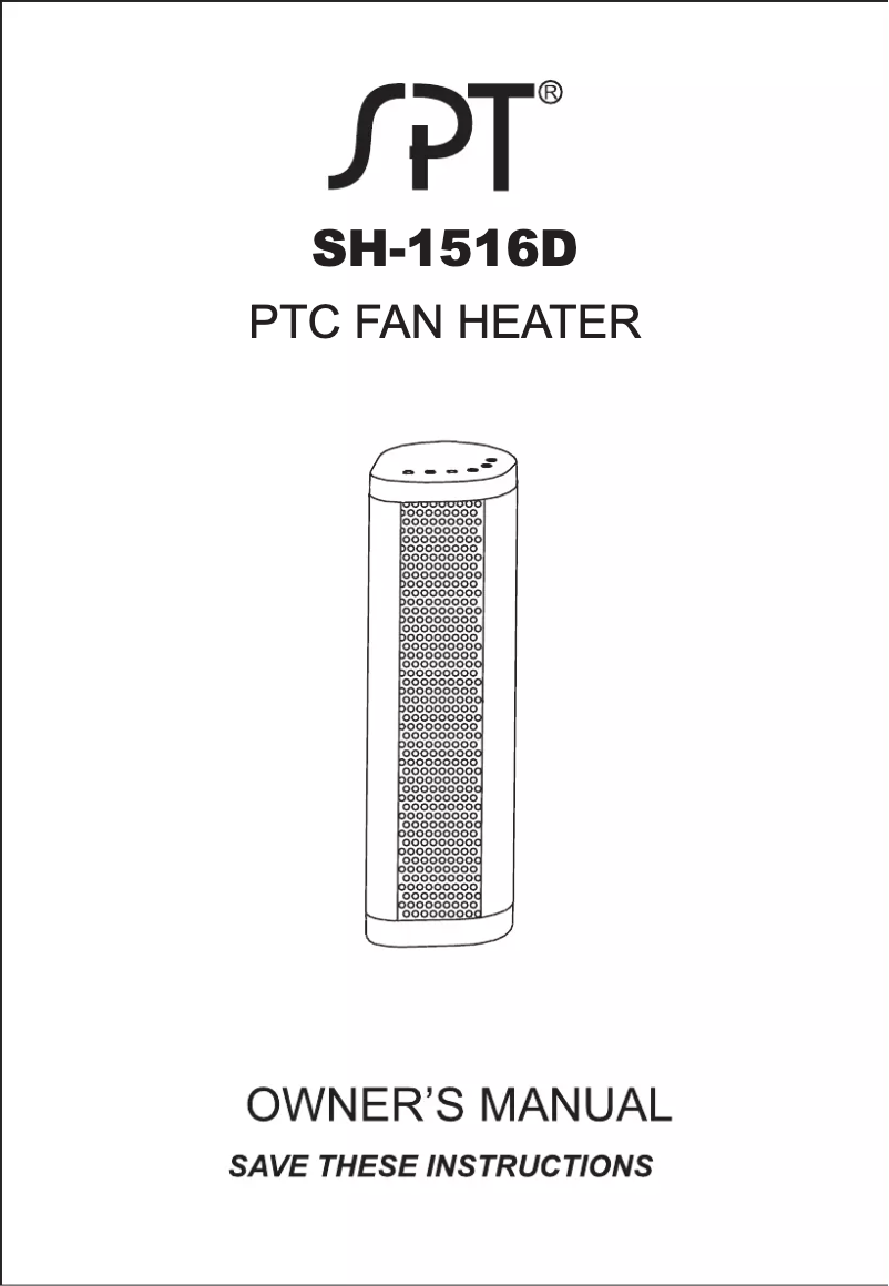 Page 1 de la notice Manuel utilisateur SPT SH-1516D