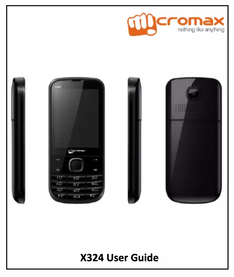 Page 1 de la notice Manuel utilisateur Micromax X324