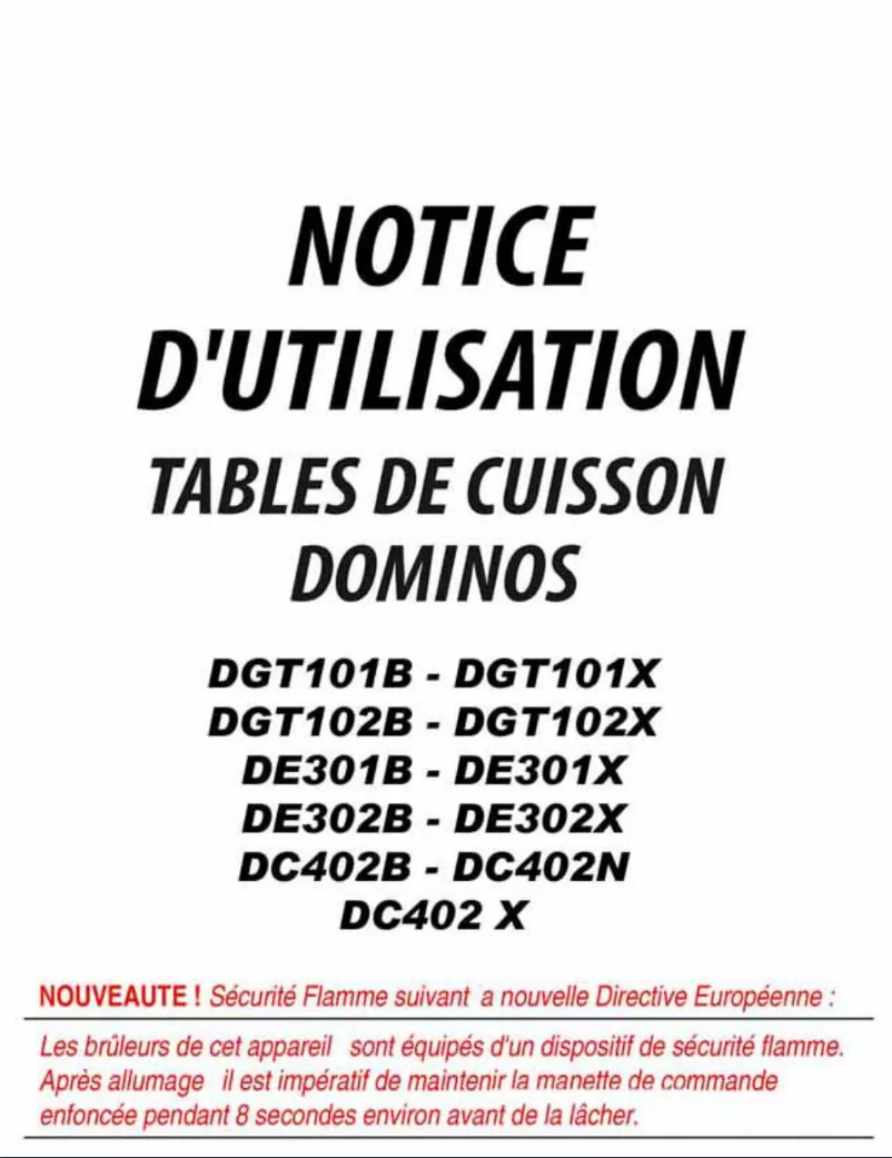 Page n°1 - Manuel utilisateur California DC402NCA