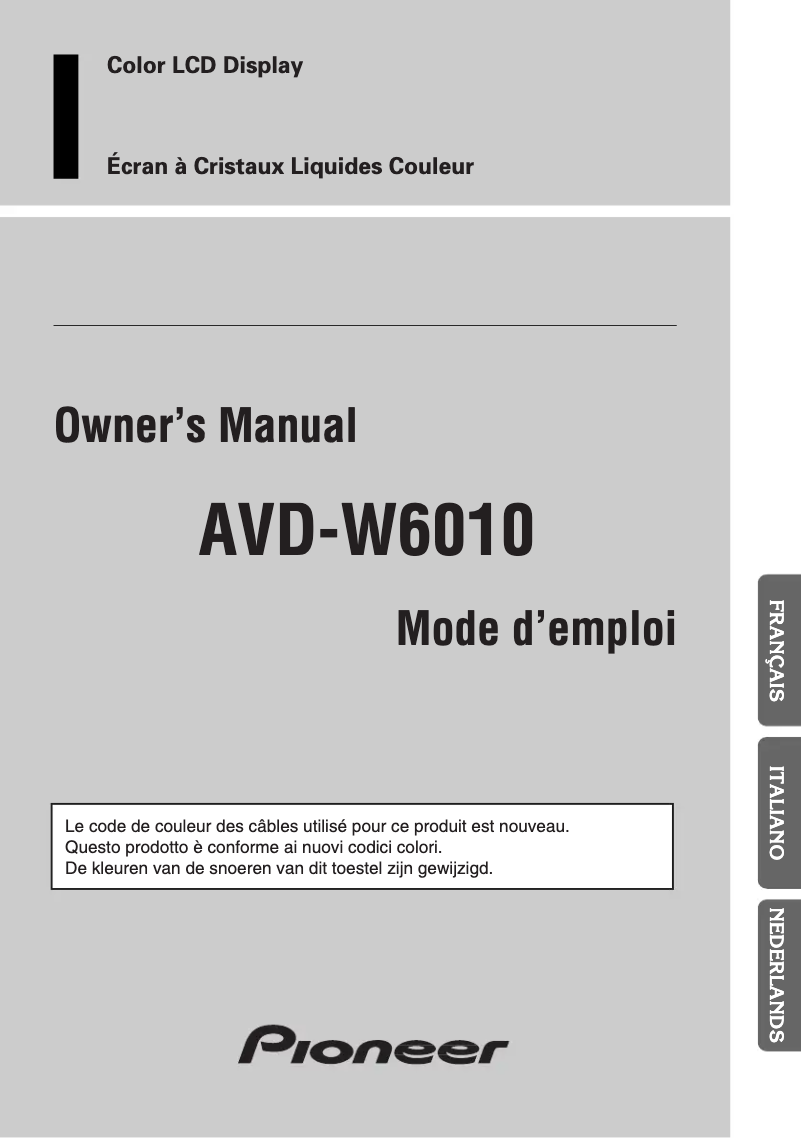 Image de la première page du manuel de l'appareil AVD-W6010