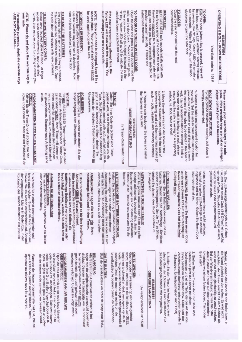 Page n°1 - Manuel utilisateur Filex SE4