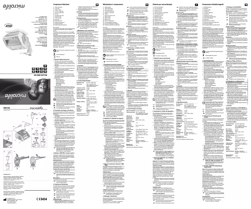 Page 1 de la notice Manuel utilisateur Microlife NEB 50A