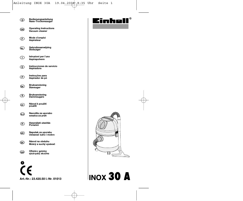 Page n°1 - Manuel utilisateur Einhell INOX 30 A