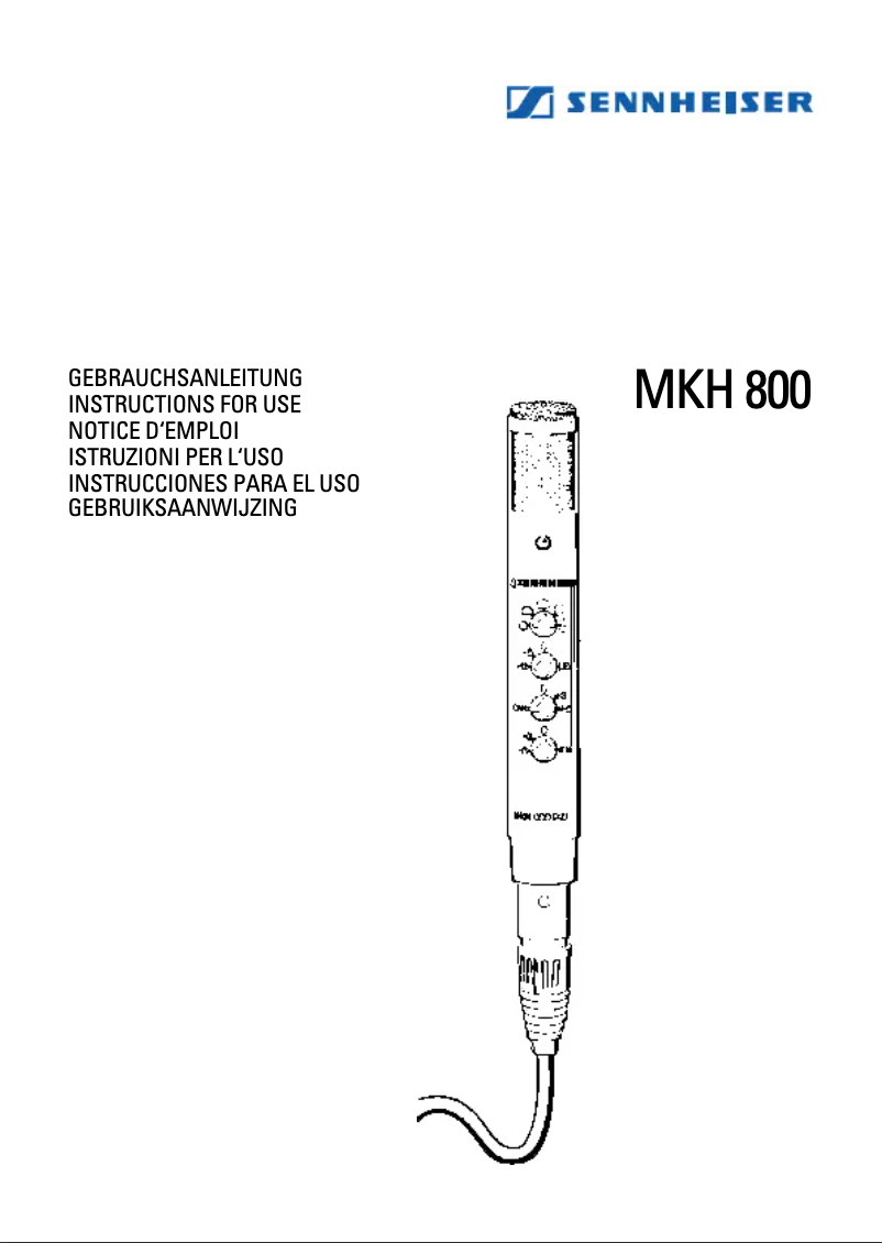 Page n°1 - Manuel utilisateur Sennheiser MKH 800 P48