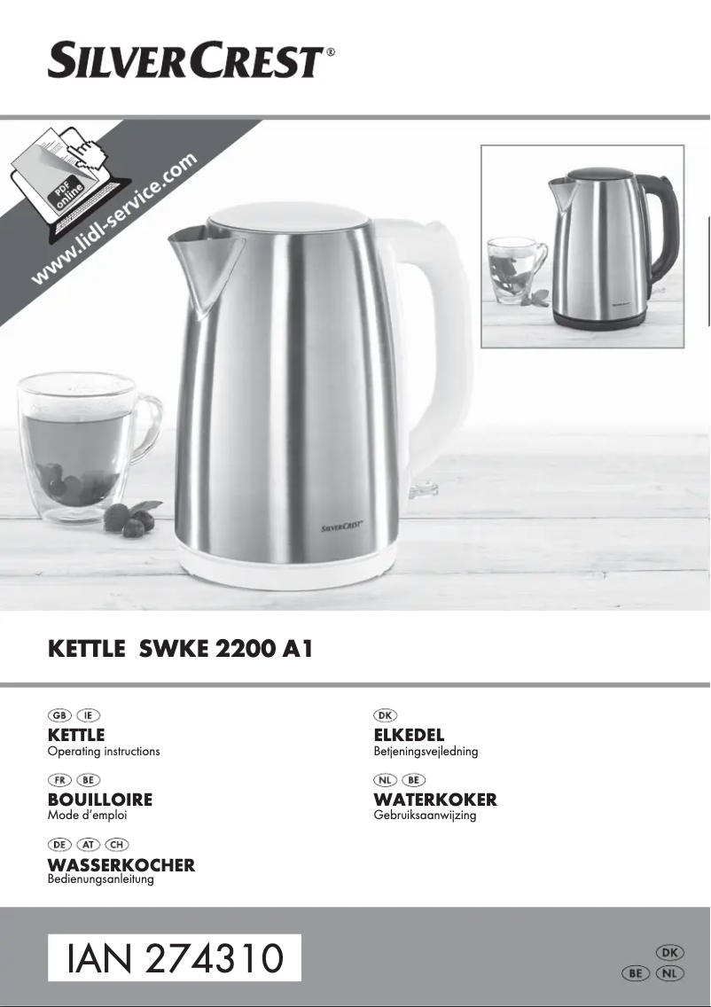Page n°1 - Manuel utilisateur SilverCrest SWKE 2200 A1