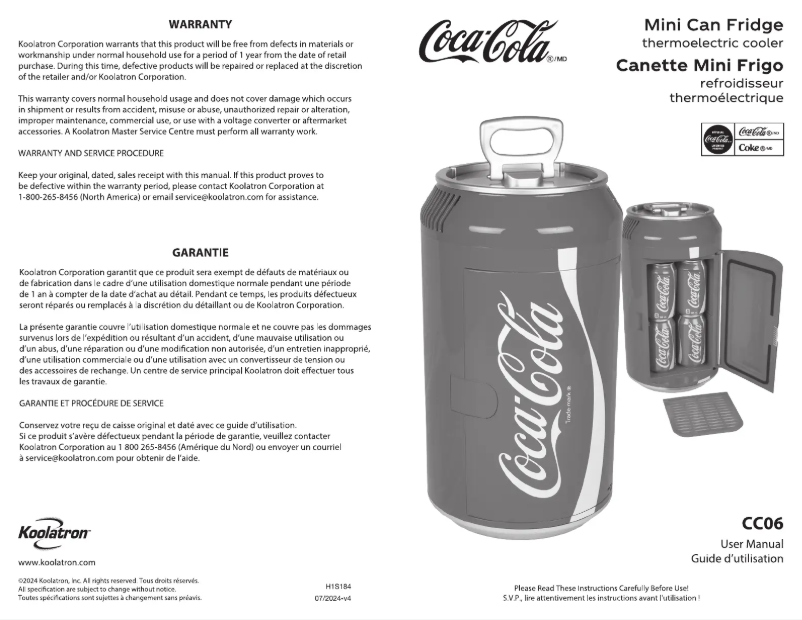 Page 1 de la notice Manuel utilisateur Coors Light CC06