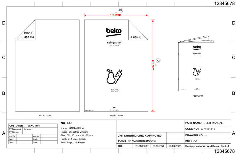 Page 1 de la notice Manuel utilisateur Beko RDNT371I50S KE