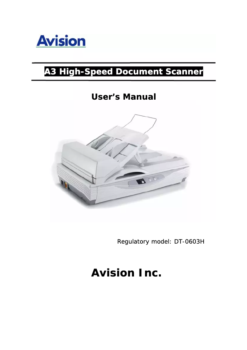 Página 1 del manual Manual de usuario Avision AV-8050U