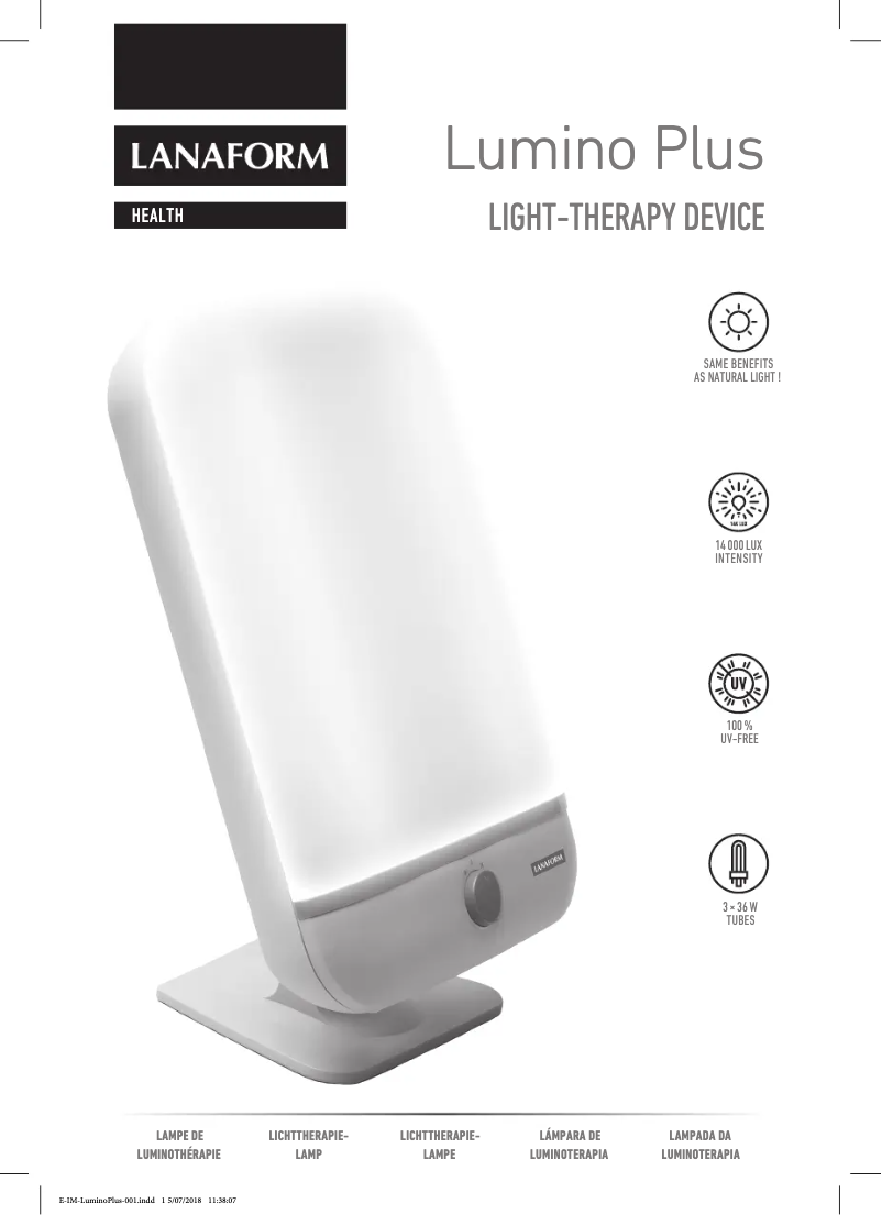 Page n°1 - Manuel utilisateur Lanaform Lumino Plus