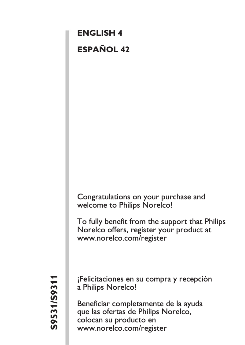 Page 1 de la notice Manuel utilisateur Philips S9311